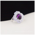 Shangjie oem joyas anillo de anillo collar flor púrpura circón nupcial para mujeres inteligentes joyas de joyería de boda de joyas de boda